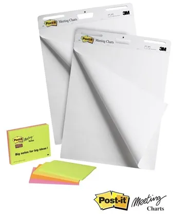 3M Post-it Super Sticky - flip chart pad - 635 x 762 mm - 30 sheets (pack of 2)
