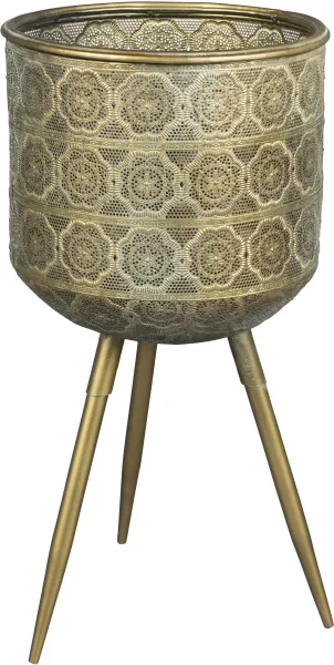 DUTCHBONE Botanical Flower Pot L - brass-iron